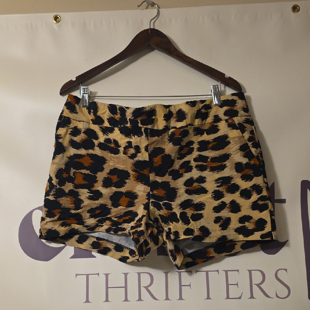 New York & Company High Waist Leopard Print Shorts